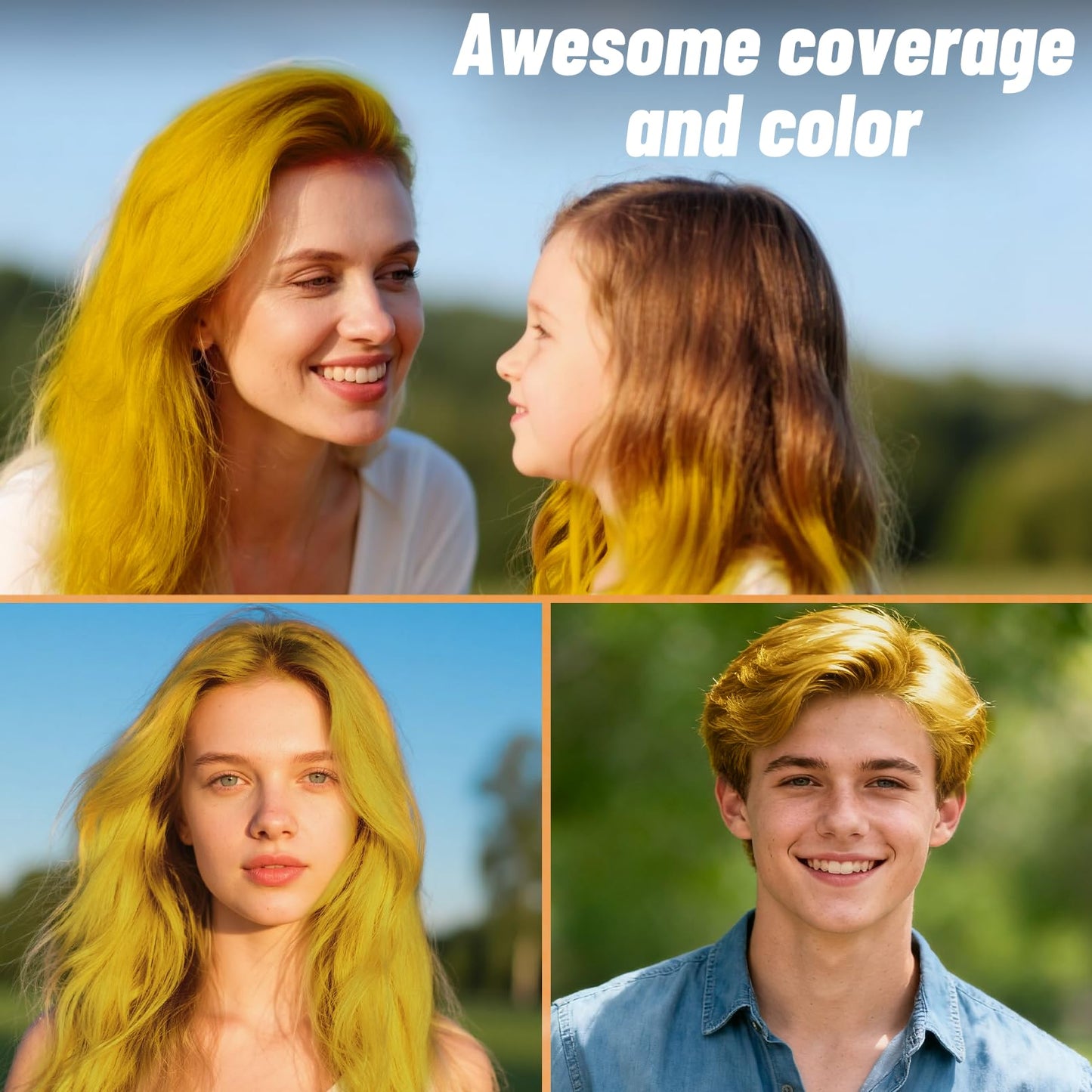Blonde Hair Spray, Seaboll Temporary Hair Color Spray for Kids Women Men-4.06 oz-Safe Non Sticky Washable One Day Hair Dye Spray,Disposable