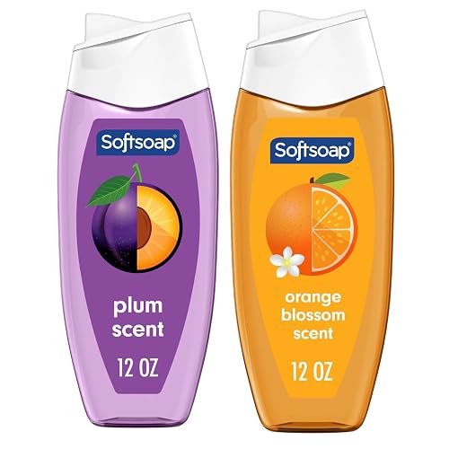 Softsoap Limited Edition Summer Scented Moisturizing Body Wash, Plum and Orange Blossom, 12 oz Each, 2 Pack