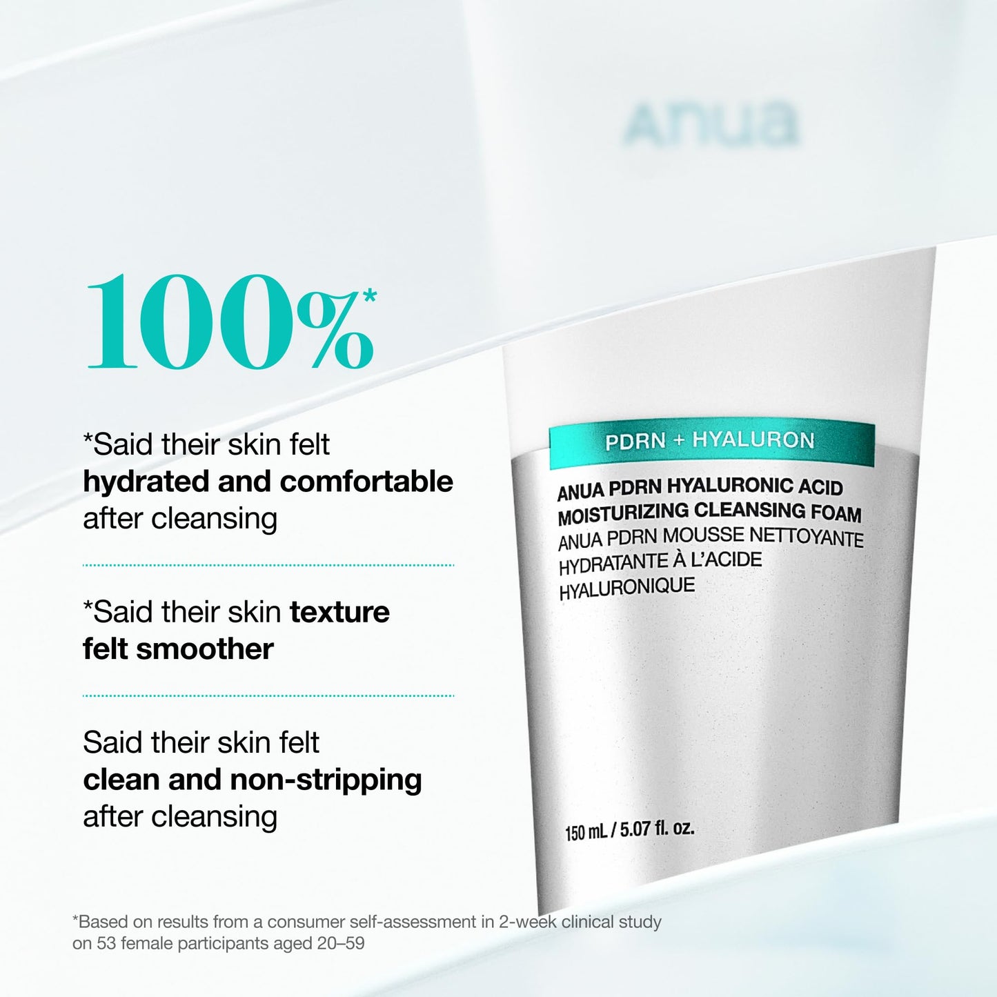 Anua PDRN Hyaluronic Acid Moisturizing Cleansing Foam, Daily Gentle Face Wash for Dry Skin, Salmon DNA Hydrating & Soft Facial Cleanser, Barrier Beauty and Personal Care ANUA
