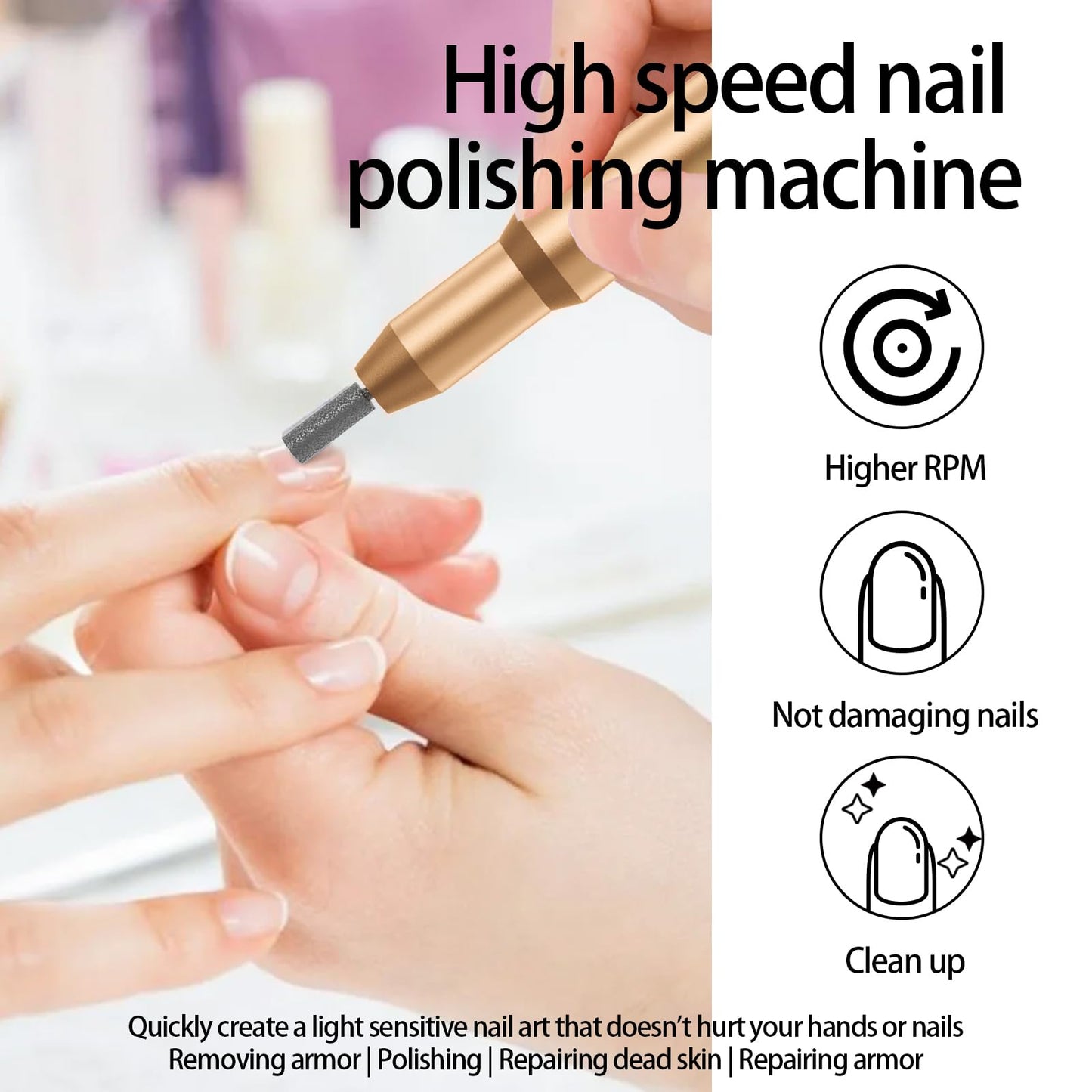 Nail Drill Kit Electric Rechargeable Set Cordless Nail Art Grinding Machine Compact Professional Nail File for Gel Manicure Pedicure Polishing Tool Beauty and Personal Care CBVCBV