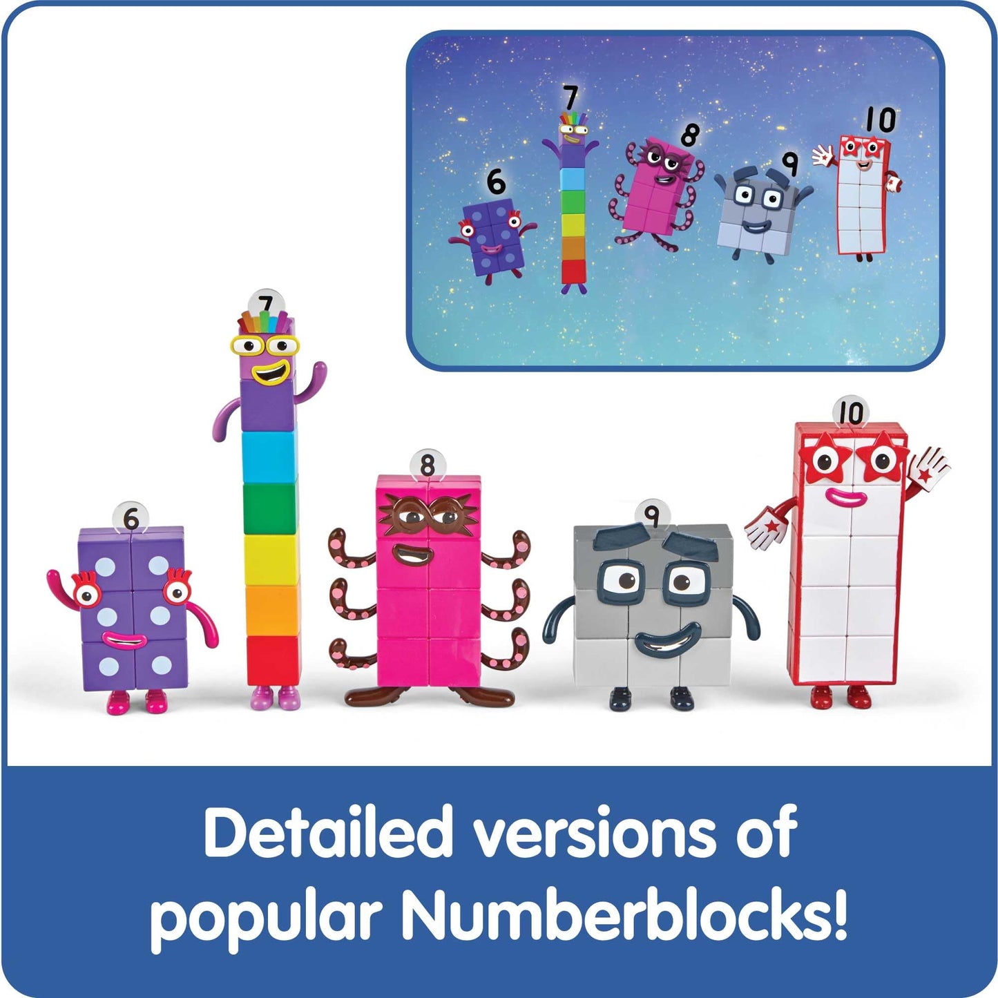 hand2mind Numberblocks Friends Six to Ten – Action Figure Set of Counting Blocks, Math Toys & Figurines for Toddlers, Kids Ages 3+, Birthday Gift