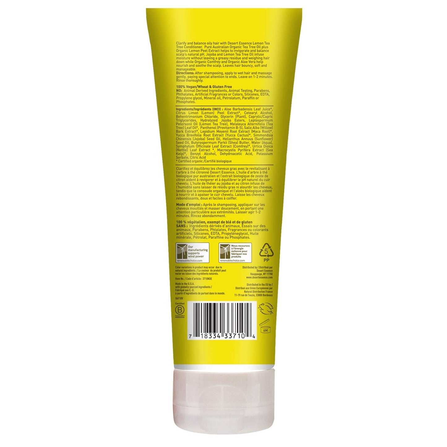 Desert Essence Lemon Tea Tree Shampoo & Conditioner Bundle - 8 Fl Ounce - Clarifying For Oily Hair - Essential Oils - Strengthen & Protect Hair