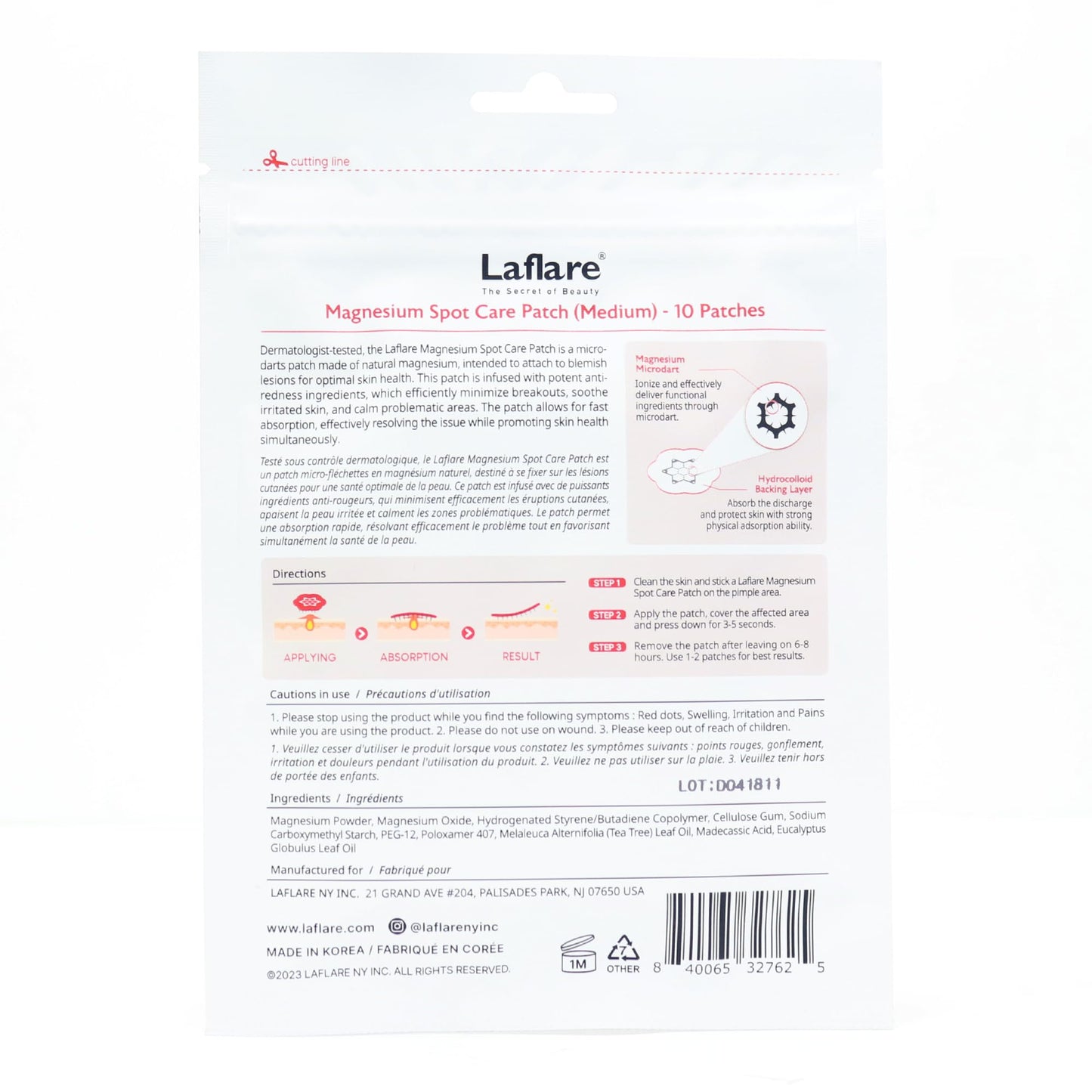 Laflare FreeGo Magnesium Pimple Patches for Face. Blemish.Zit & Dark Spots from Post-Blemish, Pimple .Zit. Self Dissolving,Hydrocolloid, Tee Tree oil