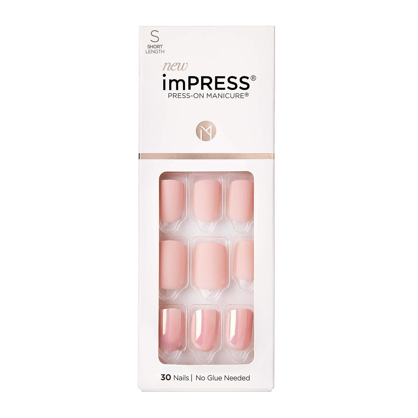 KISS imPRESS No Glue Mani Press On Nails, Design, 'Keep in Touch', Pink, Short Size, Squoval Shape, Includes 30 Nails, Prep Pad, Instructions Sheet, 1 Beauty & Personal Care imPRESS