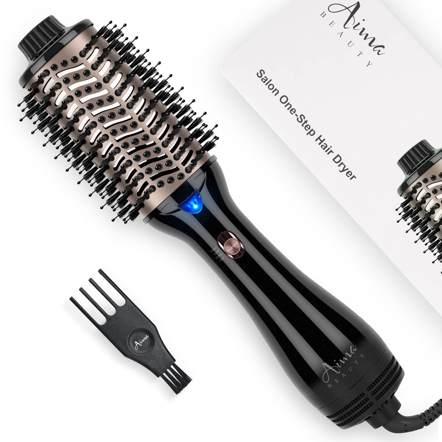 One Step Hair Dryer & Volumizing Hot Air Brush, Blow Dryer, Ceramic Straightener, Curler & Hot Comb 4 in 1 Salon Ionic Brush, Hair Styling Tools