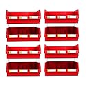 DJC Supply 16.5" X 14.5" X 6.9" Red Heavy duty thermoplastic storage bin organizer, Stackable, Hangable, Side-connect, Great for tools, parts crafts…