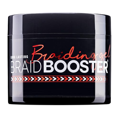 Style Factor Braid Booster Braiding Gel - Strong Hold & Conditioning Shine Hair Gel with Seaweed Extract - for Braids, Twists and Locs - 7.25 oz (Red)