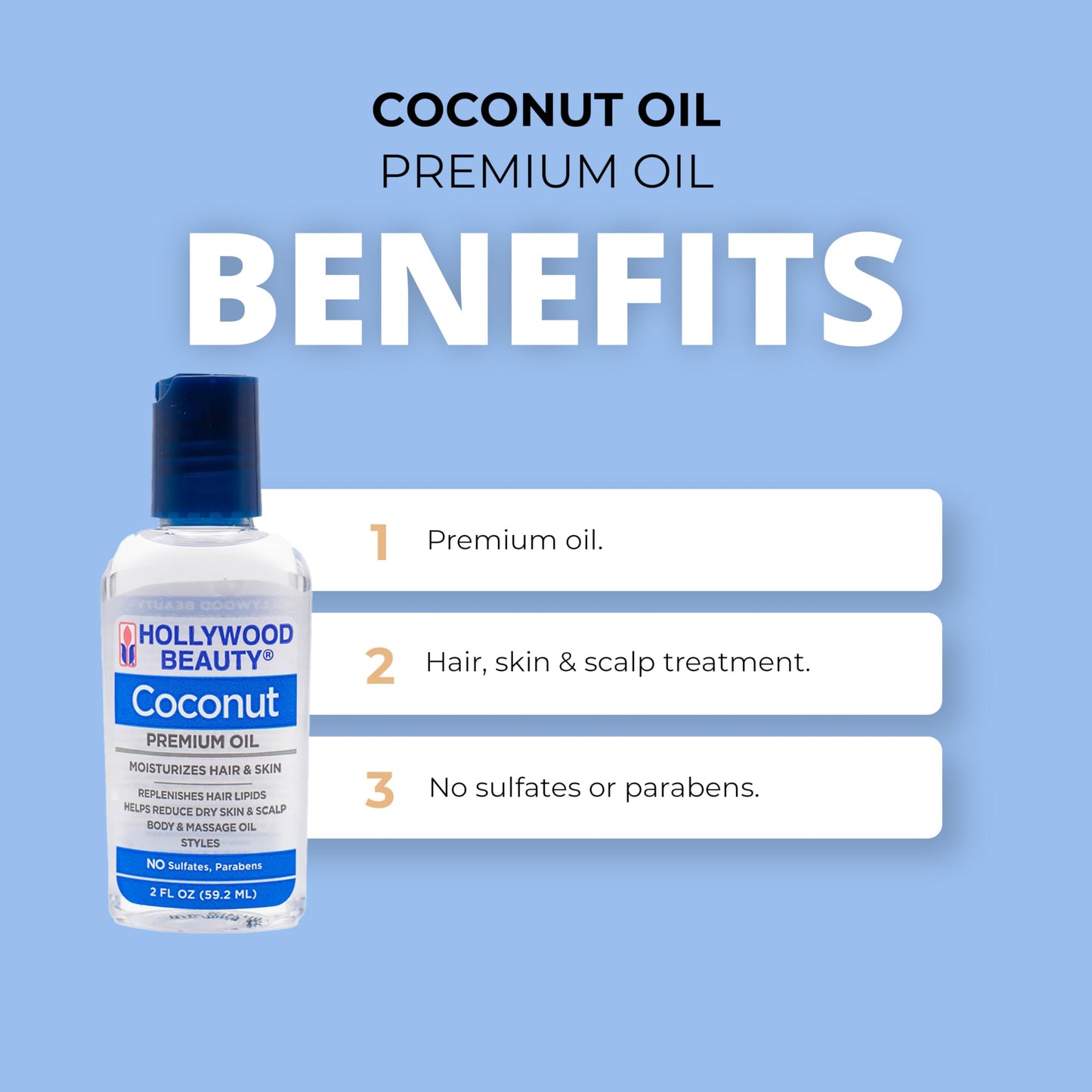 Hollywood Beauty Coconut Oil, 2 Ounce