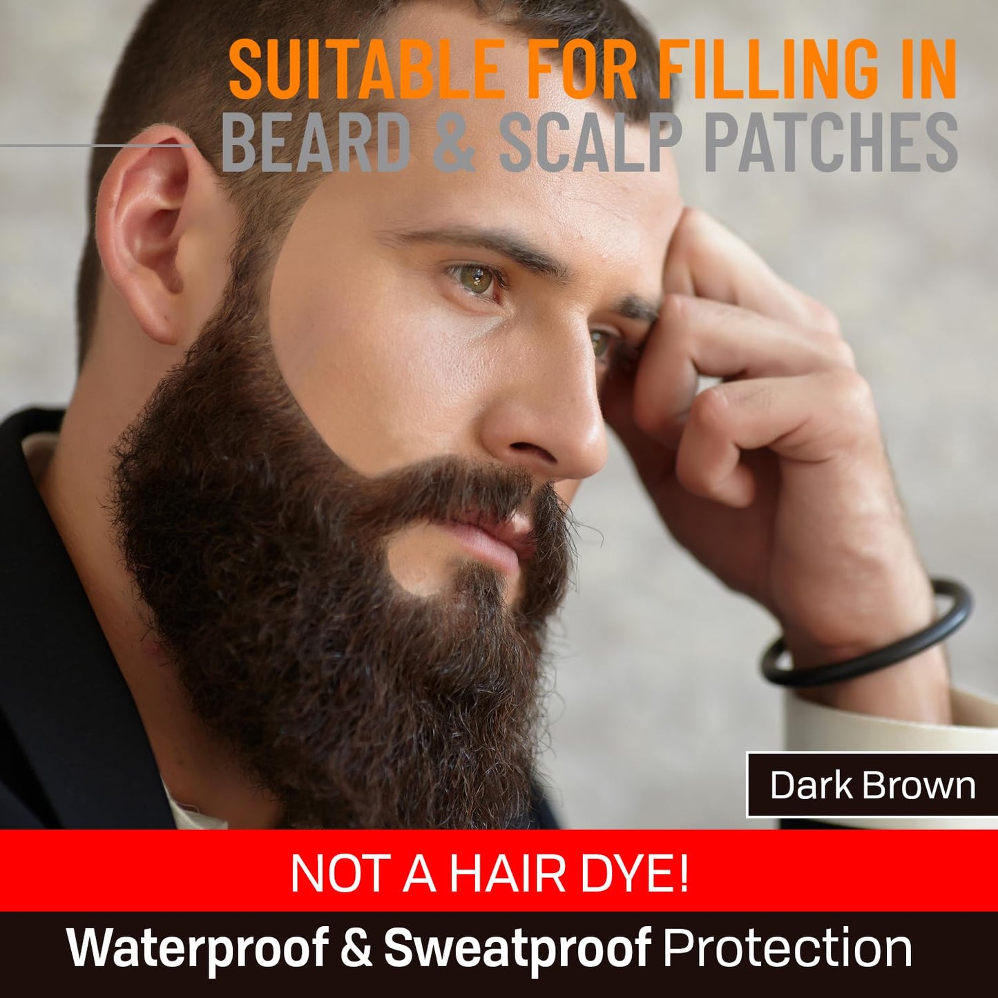 Beard Pen Filler for Men - Barber Styling Grooming Pencil - Waterproof, Sweat Proof, Long Lasting Solution with Natural Finish - Cover Beard and Scalp