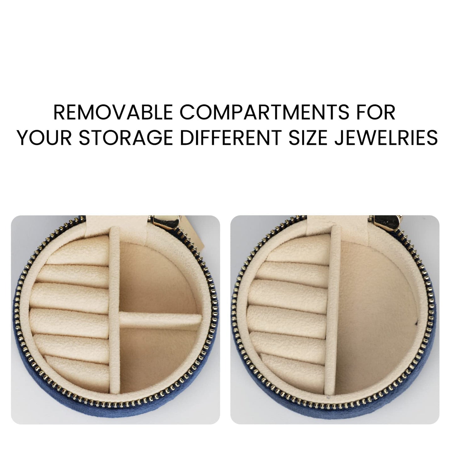 SoleGood Plush Velvet Small Jewelry Box Necklace Ring Storage Organizer Mini Jewelry case Jewelry Travel Organizer for Women Girls (Ocean Blue)