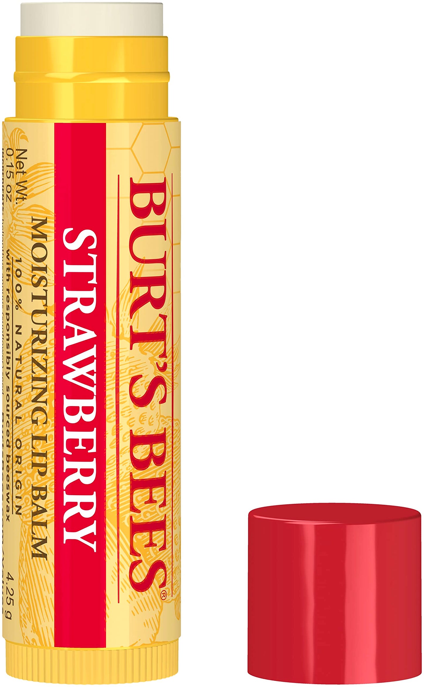 Burt's Bees Moisturizing Lip Balm, Strawberry, 0.15 Ounce