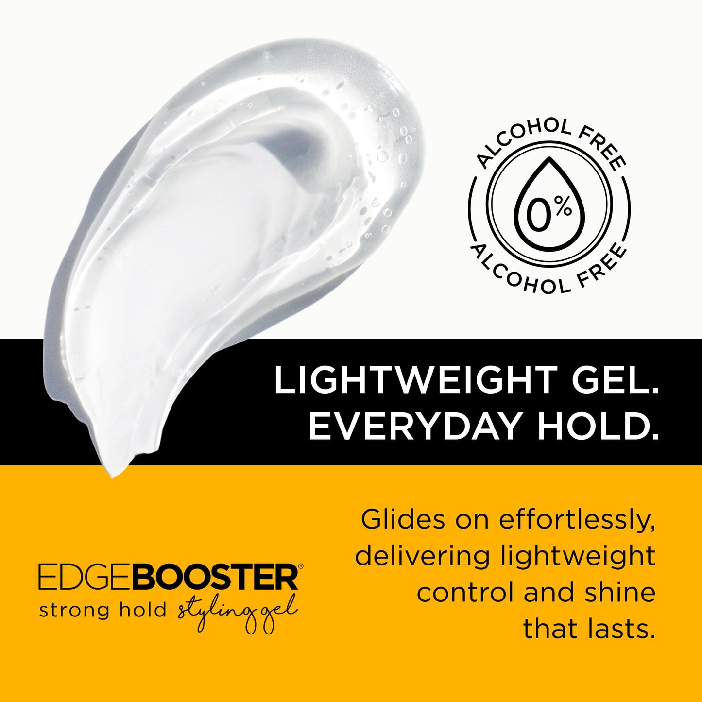 Style Factor EDGE BOOSTER® Strong Hold Styling Gel | Alcohol-Free Hair Gel with Camellia Sinensis Seed Oil for Curly, Wavy & Sleek Styles | Frizz