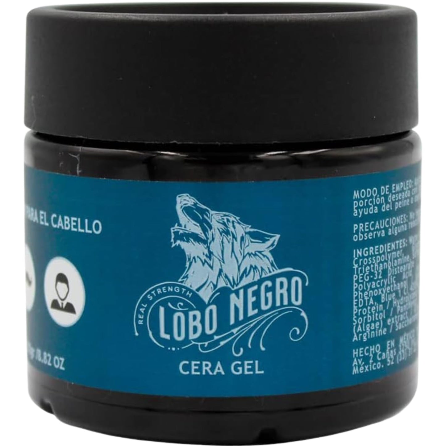 Tu Salud Plus Lobo Negro Cera Wax Gel 250g - Strong Hold, High Shine Hair Styling Wax Gel for Men - Long-Lasting, Non-Flaky/Cera para Cabello Lobo