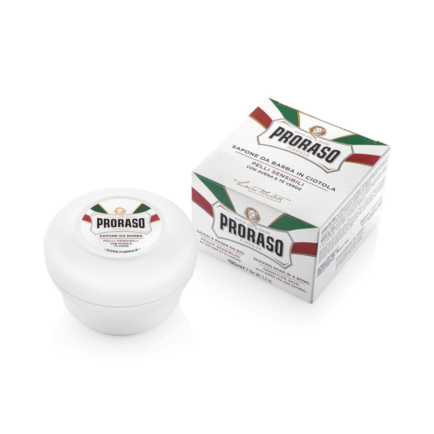 Proraso Shaving Soap - Oatmeal & Green Tea - Nourishing & Gentle Formula Shave Soap in a Bowl for Sensitive Skin - Premium Italian Shaving for Men Beauty and Personal Care Proraso