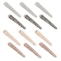 MIAO JIN 12 Pcs Rhinestone Pearls Alligator Hair Clips Duckbill Hairpins for Women's and Girls Hair Accessories