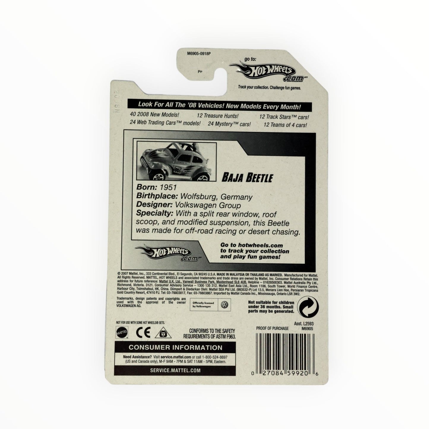 Hot Wheels Baja Beetle, Team: Volkswagen 3/4