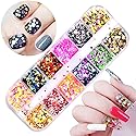 12 Colors Laser Mixed Circle Nail Glitter Sequins 3D Nail Art Accessories Holographic Round Shape Flakes Nail Art Design Acrylic Nails Supplies Women