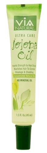 VIA Natural Ultra Care Jojoba Oil Concentrated Natural Oil 1.5oz - Imparts Strength to Hair Strands Nourishes Hair To Combat Breakage & Shedding - 6