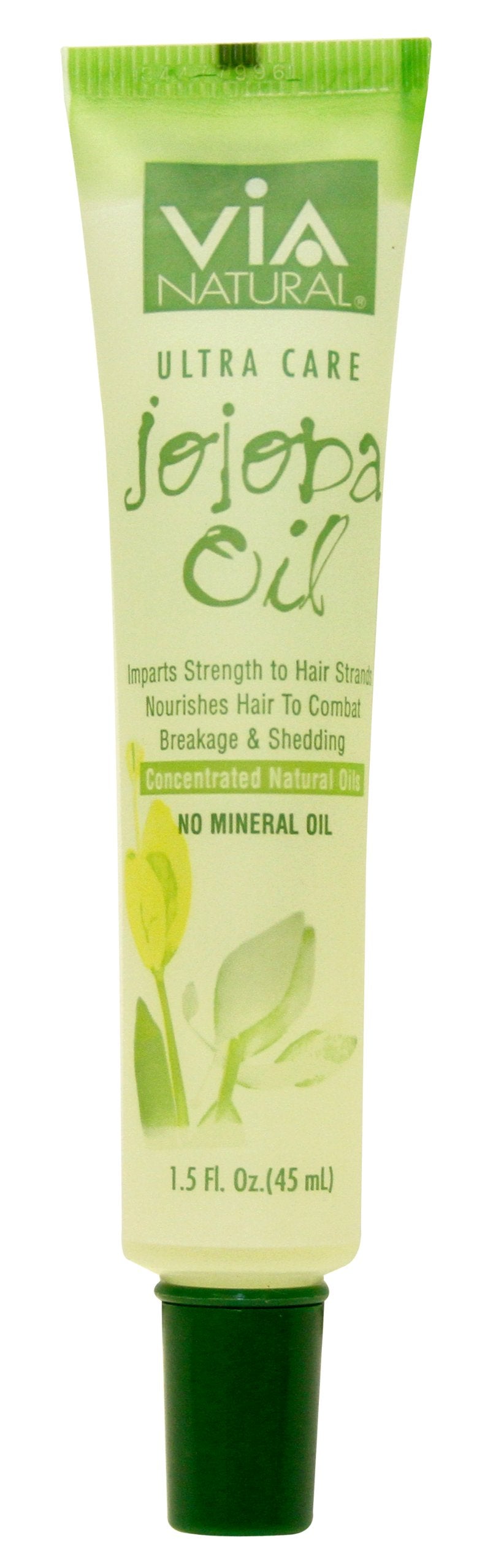 VIA Natural Ultra Care Jojoba Oil Concentrated Natural Oil 1.5oz - Imparts Strength to Hair Strands Nourishes Hair To Combat Breakage & Shedding - 6