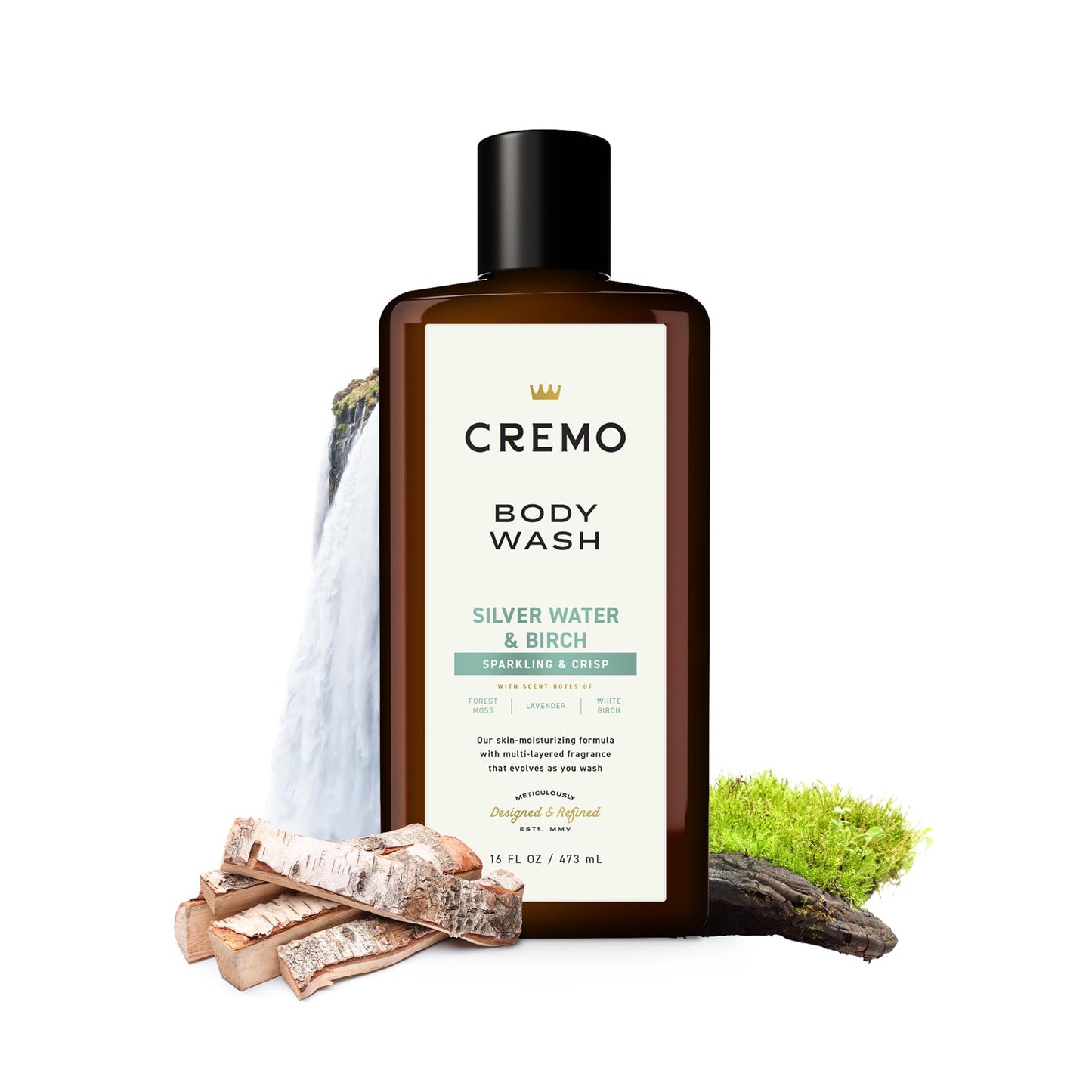 Cremo Rich-Lathering Silver Water & Birch Body Wash, A Revitalizing Combination of Glacier-Fed Streams and White Birch 16 Fl Oz (2-Pack) Beauty & Personal Care Cremo