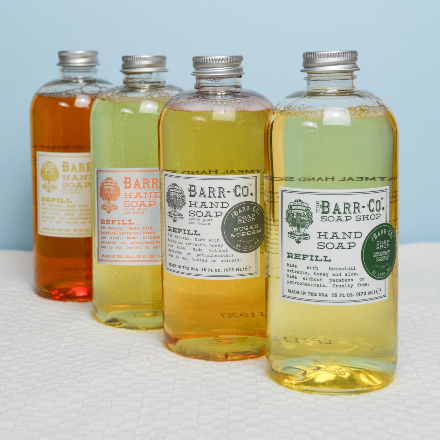 BARR-CO. Sugar & Cream Hand Soap Refill - Sweet Cream, Coconut & Sugar Scent, Natural Liquid Soap for Bathroom & Kitchen, Vegan, Moisturizing, 16 fl