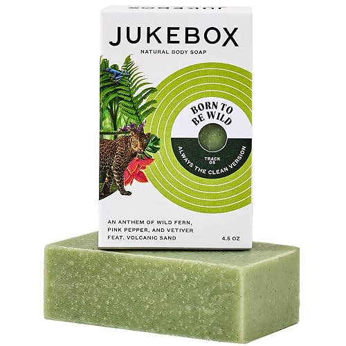 JUKEBOX Soap,Born to Be Wild Scent, Natural Bar Soap for Women, Medium Scrub, Cold Process, Bath Soap, No Harmful Ingredients, All Skin Types, Wild