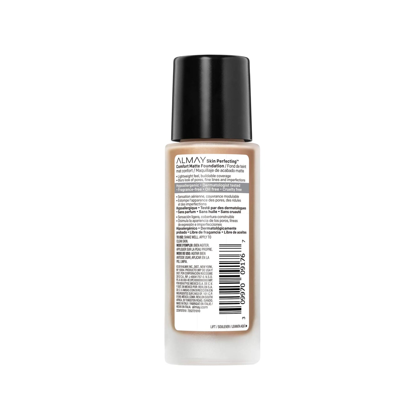 Almay Skin Perfecting Comfort Matte Foundation, Hypoallergenic, Cruelty Free-Fragrance Free, Dermatologist Tested Liquid Makeup, Neutral Toasted