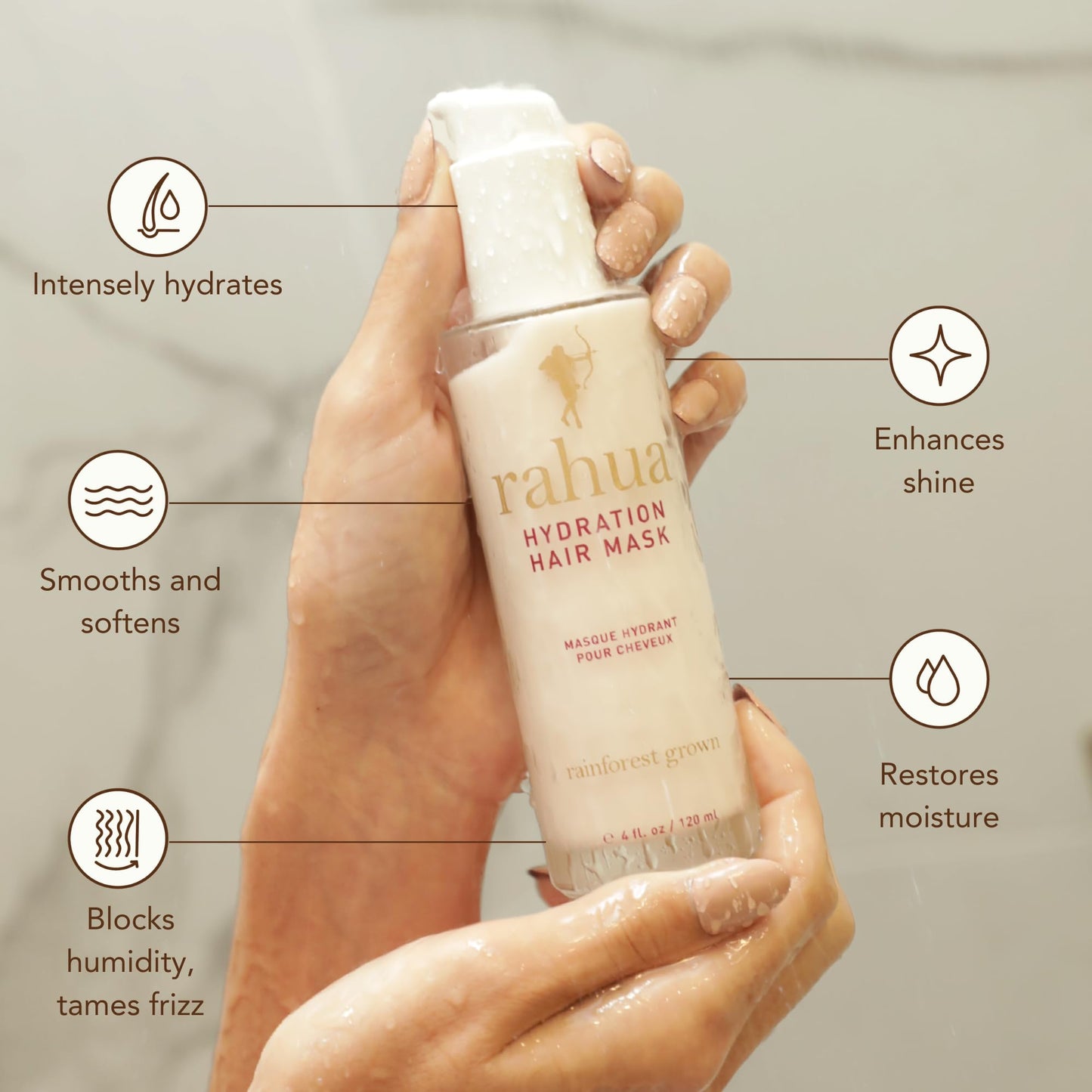 Rahua Hydration Hair Mask, Vegan Deep Conditioning Treatment for Dry & Dehydrated Curls Oil & Shea Butter for Moisture & Shine, Hair Care w/Organic