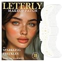 Leterly 24 Pcs Glitter Freckles Face Tattoo,Gold Face Glitter Makeup Patches Cute Sparkle Freckles Patches Waterproof Makeup Speckles for Face