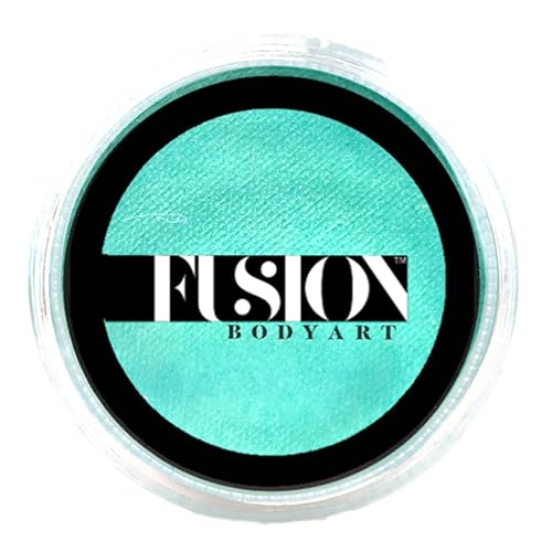 Fusion Body Art Pro Face Paint | Pearl Ocean Mist (25gm), Professional Quality Water Activated Shimmery Face and Body Paint Supplies Single Metallic