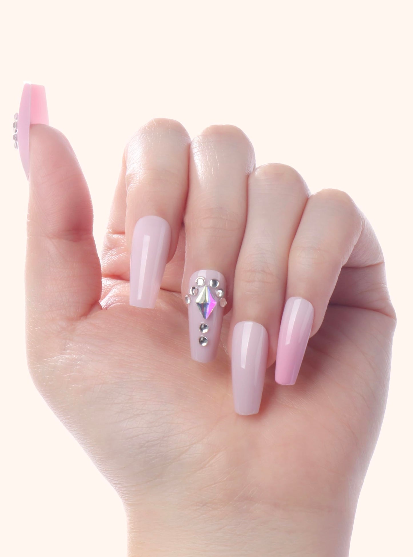 Glamify by Absolute New York Couture Press On Nails - Luxury Rhinestone & Charm Fake Nails, Glossy Reusable Salon Style Acrylic Nails Kit with Glue Beauty & Personal Care Absolute New York