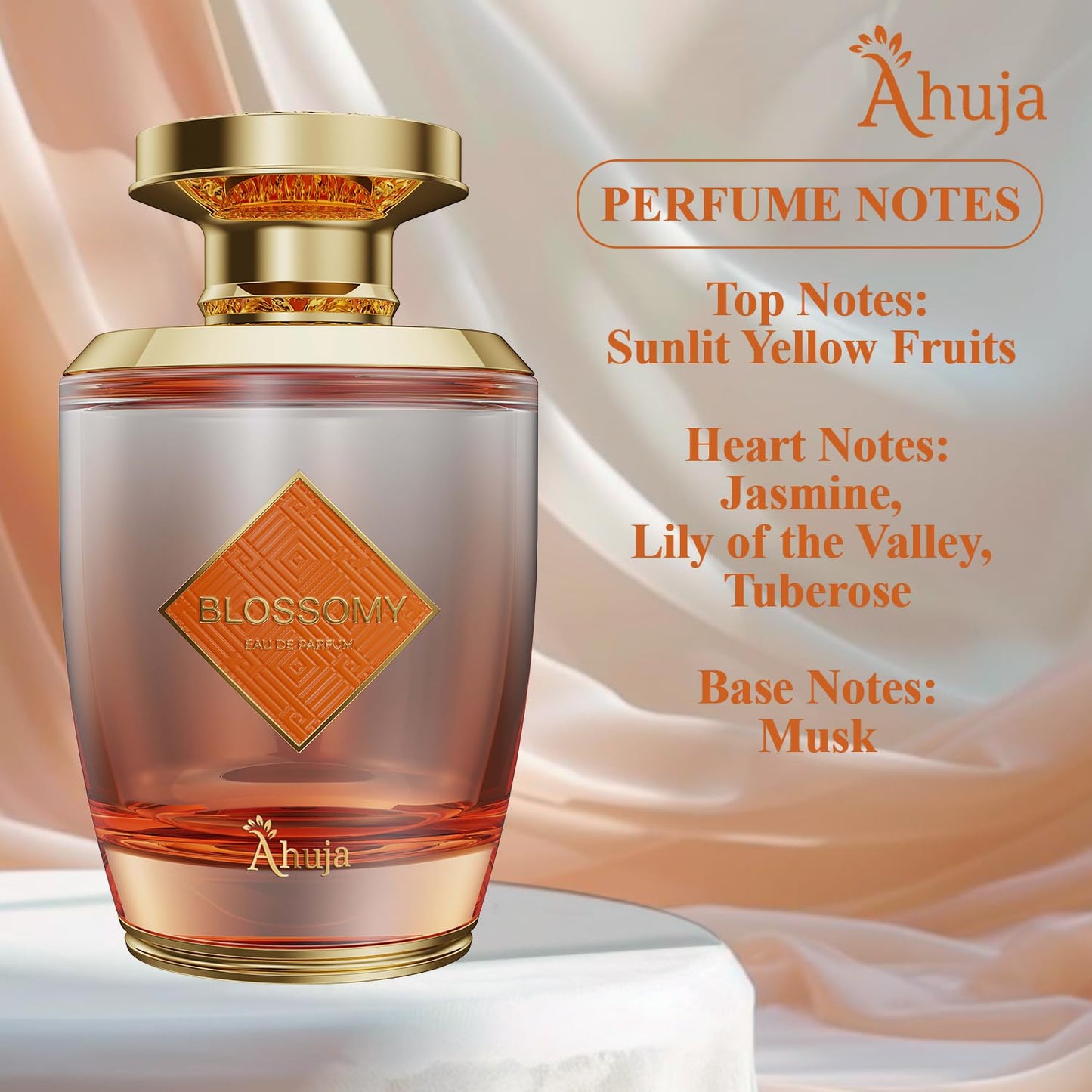 AHUJA Blossomy Eau De Parfum 3.4oz for Women - Long Lasting Floral Fragrance with Natural Tuberose and Jasmine - Luxurious, Fresh & Elegant Perfume Beauty & Personal Care AHUJA