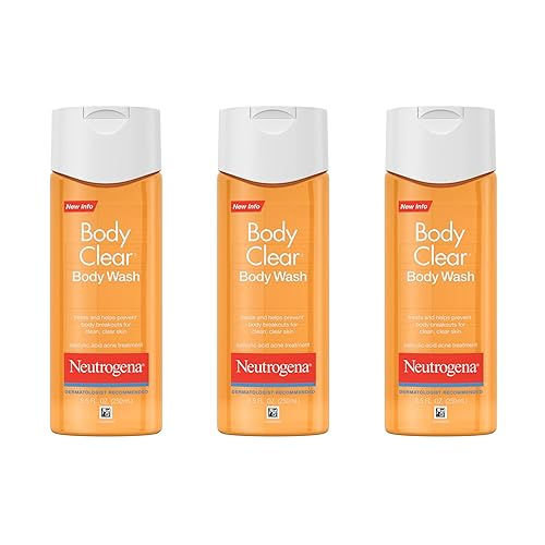 Neutrogena Body Clear Acne Body Wash, 2% Salicylic Acid Acne Medication, Oil-Free & Glycerin for Breakouts on Back, Chest & Shoulders