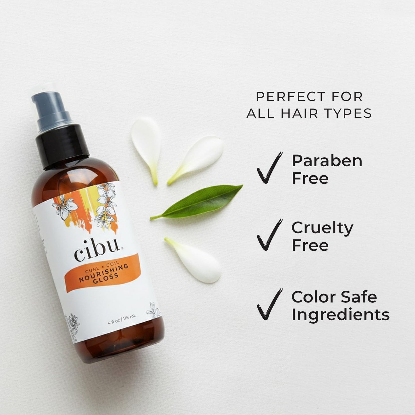 CIBU Curl + Coil Nourishing Gloss - Rice Protein Hair Serum for Frizz and Curly Hair - Lightweight Gloss for Extra Moisture