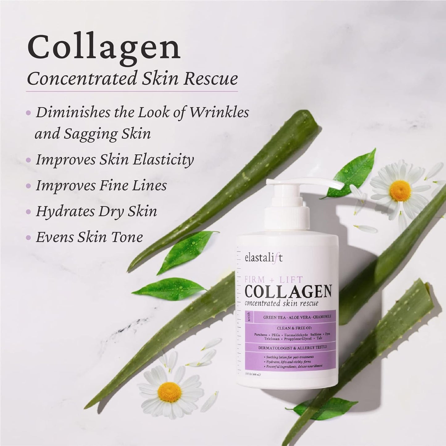 Elastalift Collagen Cream + Manuka Honey Cream Body Lotion & Face Moisturizer Skin Care Bundle For Women & Men | Skin Tightening Collagen Firming