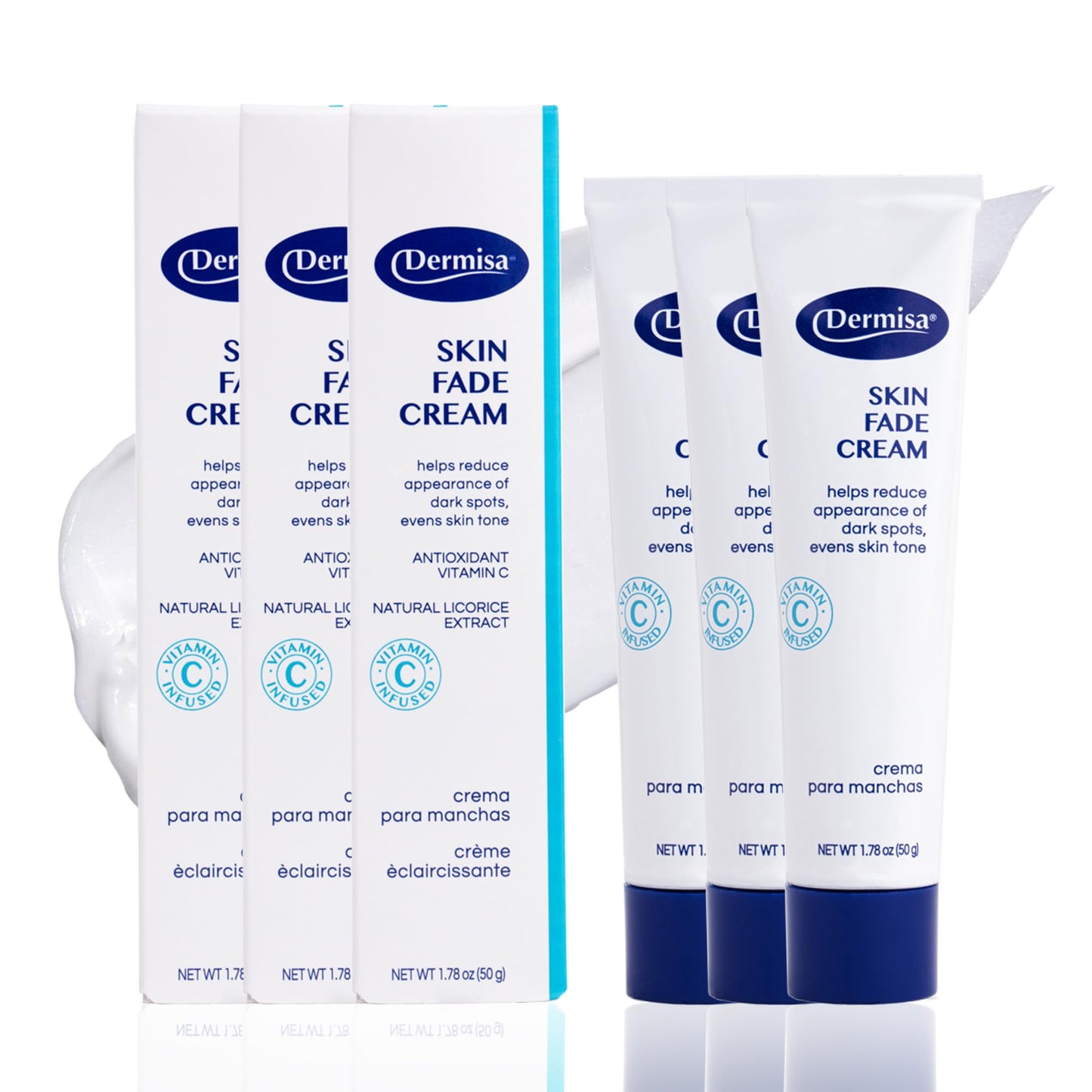 Dermisa Skin Fade Cream with Vitamin C, Licorice and Emblica - Dark Spot Corrector and Face Moisturizer for Sun Spots, Age Spots and Freckles - 1.78