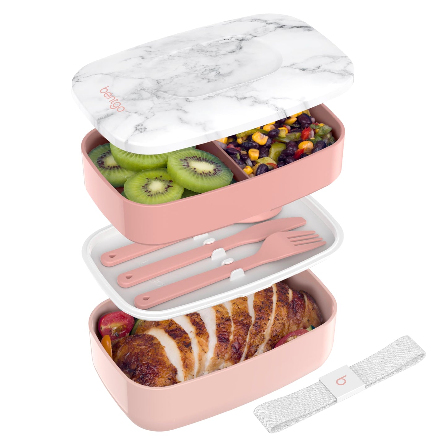 Bentgo Classic - Adult Bento Box, Stackable 3-Compartment Lunch Box with Removable Utensil Set and Sealing Strap, BPA-Free, Food Container Ideal…