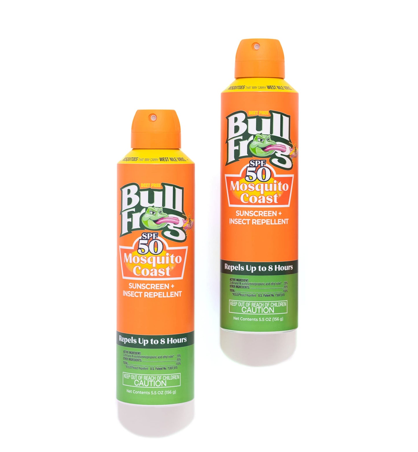 Bullfrog Mosquito Coast Sunscreen SPF50 + Insect Repellant 5.5oz Continuous Spray, 2pk Beauty and Personal Care Bullfrog