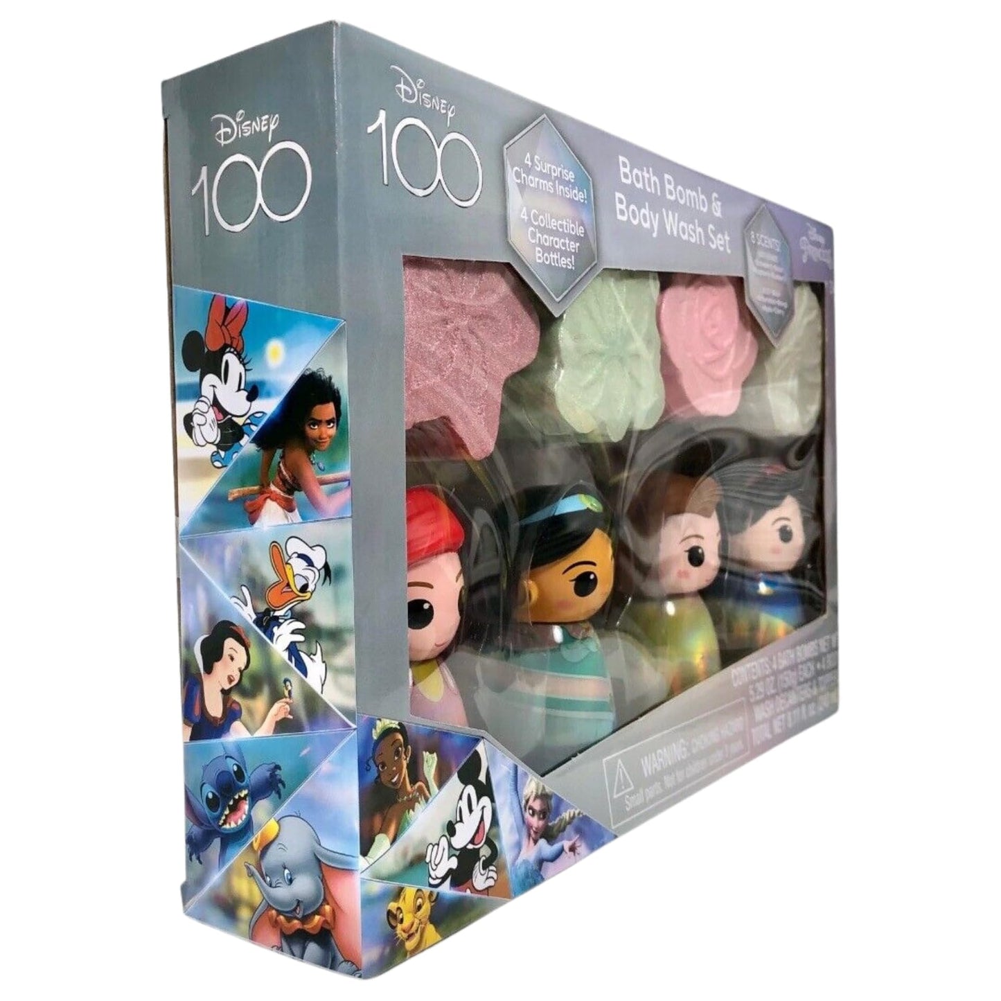 Original Squishmallows Disney Princess Bath Bomb & Body Wash Set, 8-Piece Set with 4 Scented Body Wash & 4 Bath Bombs, 4 Surprise Charms & 4…