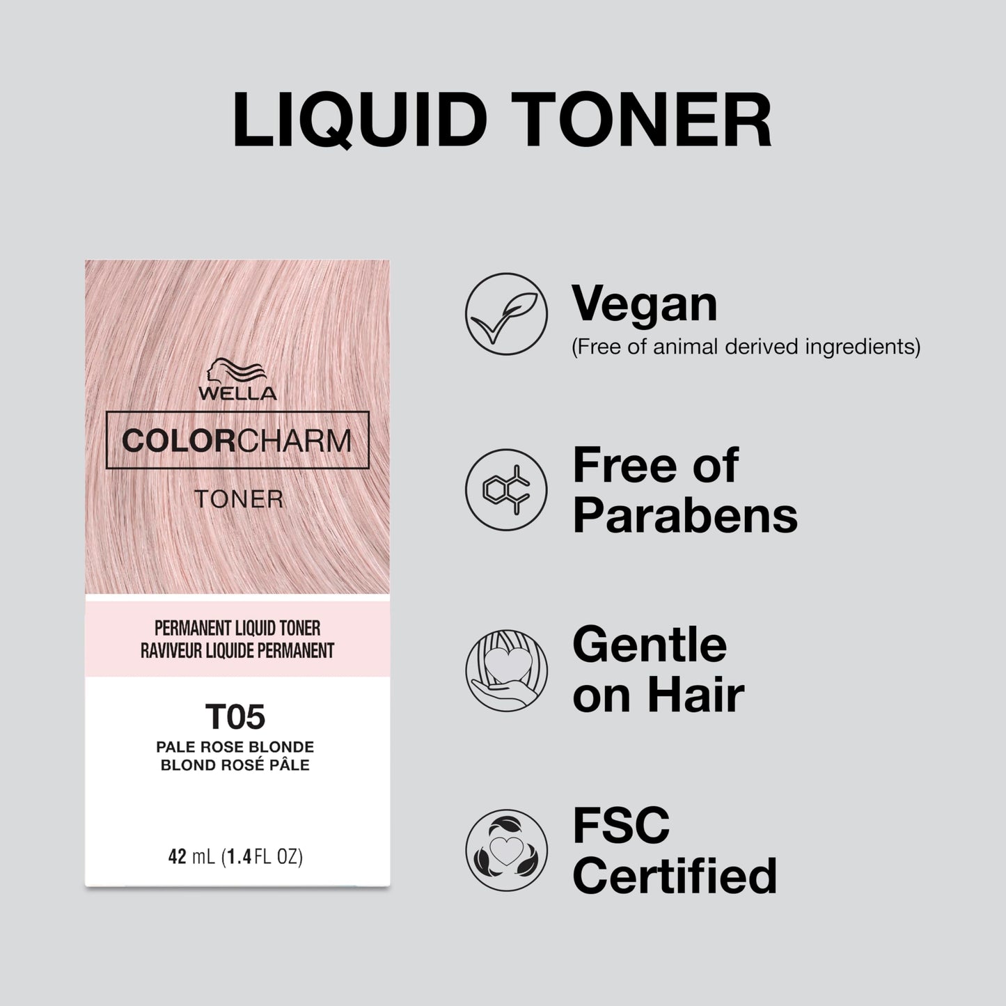 COLORCHARM Permanent Liquid Toners | Neutralize Brass | Free of Parabens | Vegan | T14 Pale Ash Blonde | 1.4 Fl Oz