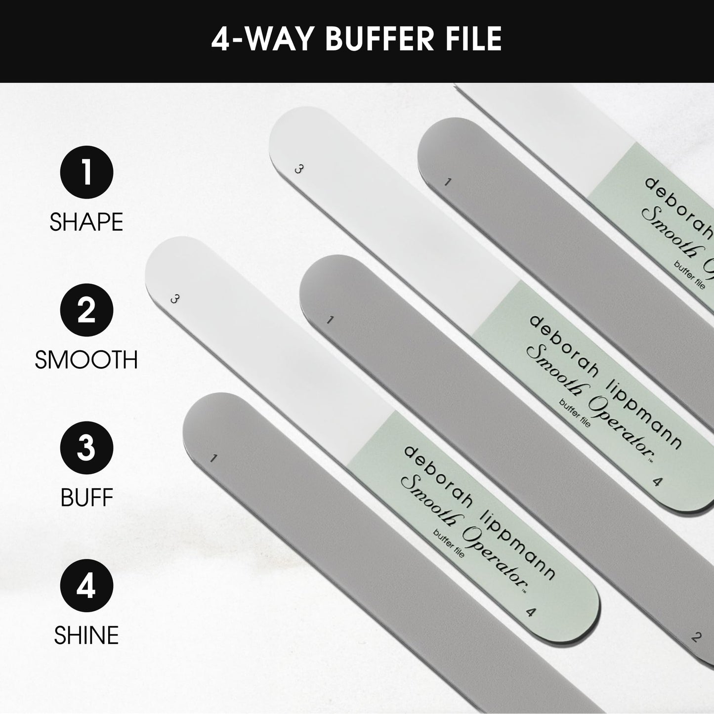 Deborah Lippmann Smooth Operator Nail Buffer File | 4-Way High Gloss Nail Buffer