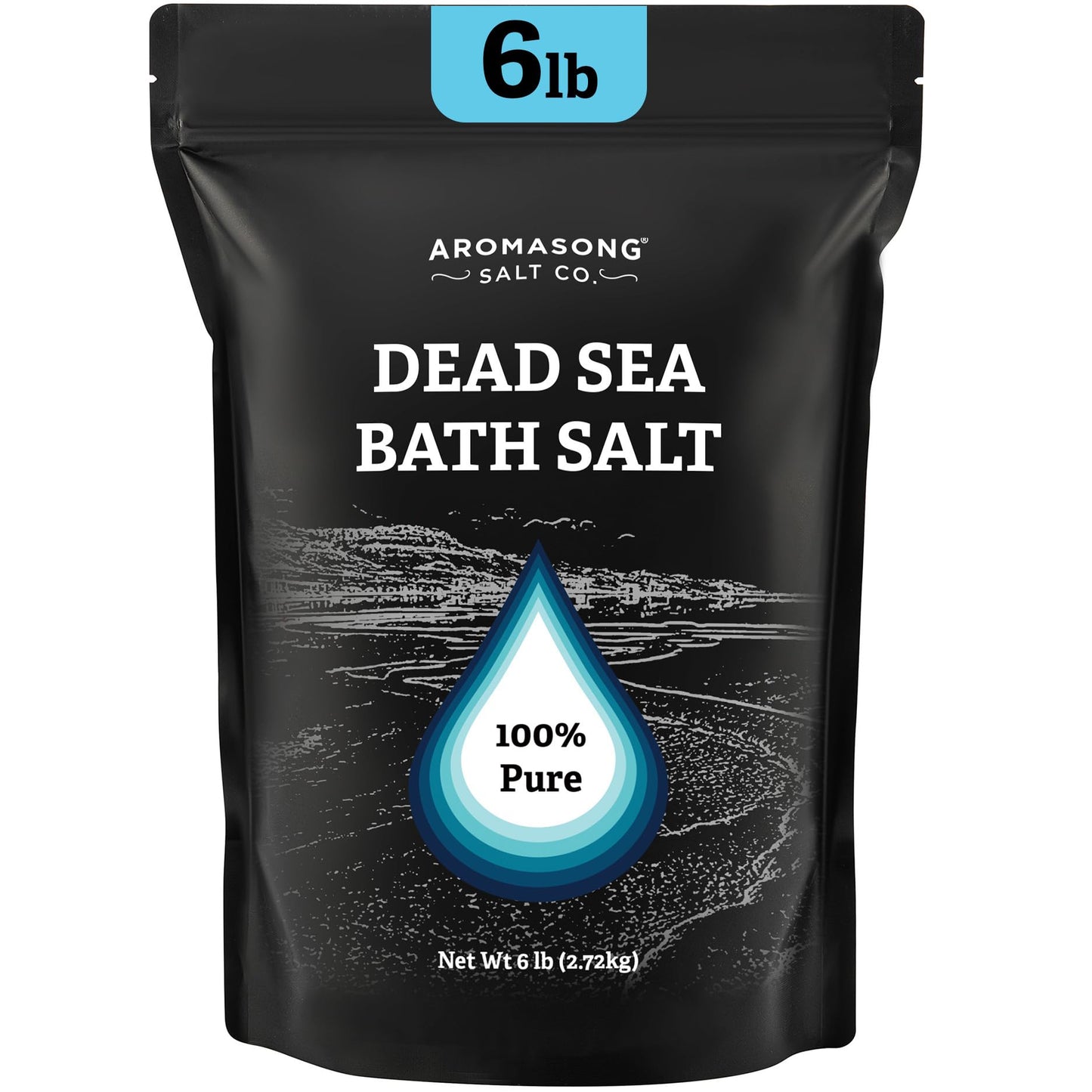 Aromasong Dead Sea Salt Bath Soak 6 Lbs. Bulk Pack - 100% Natural Dead Sea Salts for Soaking, Relaxation, and Detoxification of Skin, Dead Sea Salts