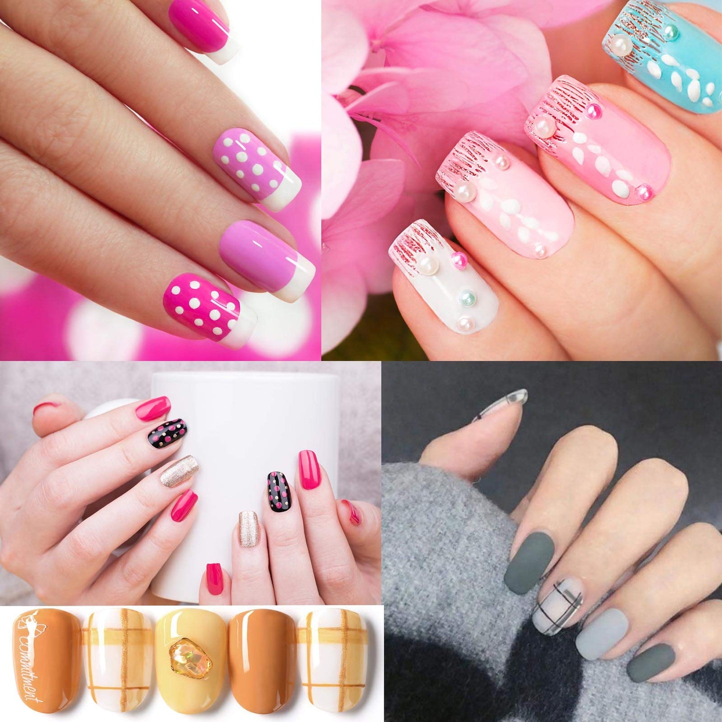 Nail Art Brushes 5 Pcs Double Ended Fine Nail Liner Brush Dotting Pen Nail Gel Polish Detail Drawing Tools