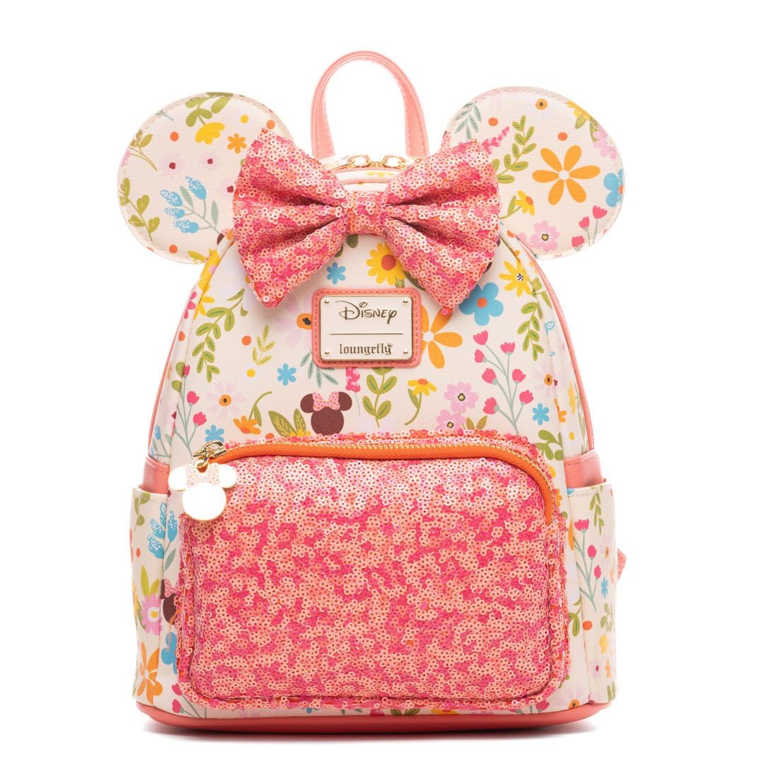 Loungefly Disney Minnie Mouse Springtime Sequins Womens Backpack