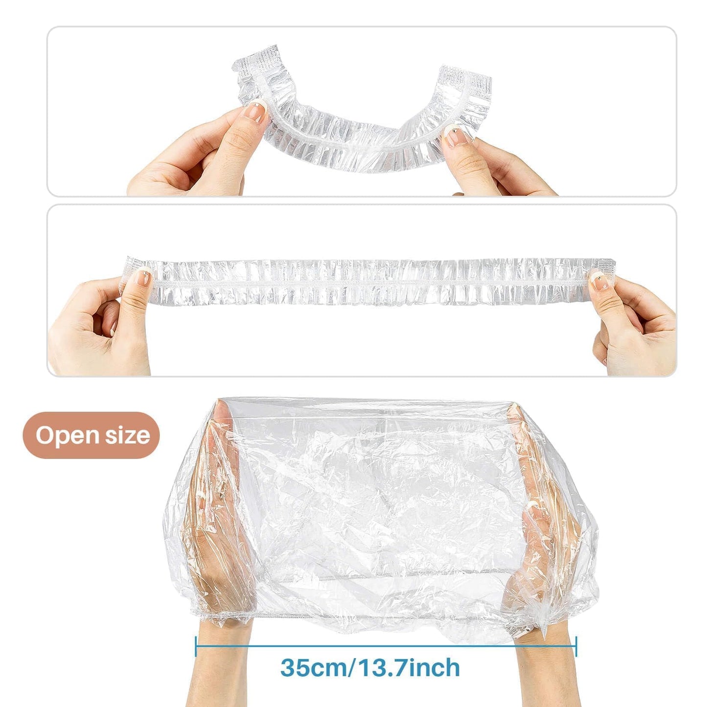 MAQIHAN 100 Disposable Shower Caps Large - Thickened Plastic Hair Caps for Deep Conditioning Shower Cap Reusable Waterproof for Women Men Hair Beauty and Personal Care MAQIHAN