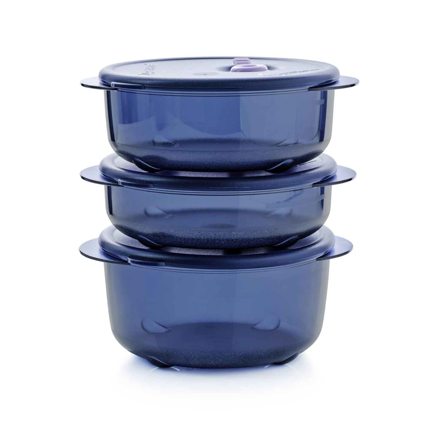 Tupperware Brand Vent ‘N Serve Container Set - 3 Small Round Containers to Prep, Freeze & Reheat Meals + Lids - Dishwasher, Microwave & Freezer Safe…