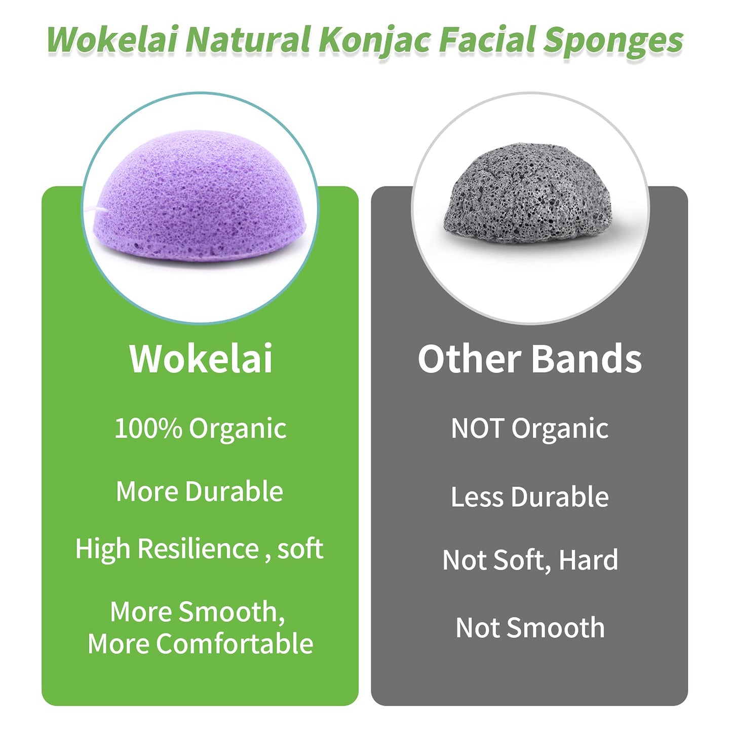 Konjac Facial Sponges for Cleansing Exfoliating - Konjac Face Sponge for Washing Face Body, Natural Cleaning Puff Buff Scrubber for Shower Bath SPA