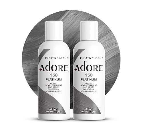 Adore Semi Permanent Hair Color (150 Platinum) (2 Pack) | Vegan & Cruelty-Free Grey Hair Dye | No Ammonia, No Peroxide, No Alcohol | 4 Fl Oz
