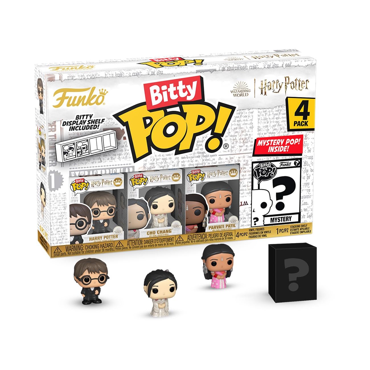 Funko Bitty POP! Harry Potter Goblet of Fire, 4-Pack - Harry, Cho, Parvati, and a Surprise Mystery Mini Figure - 0.9 Inch (2.2 Cm) - Harry Potter…