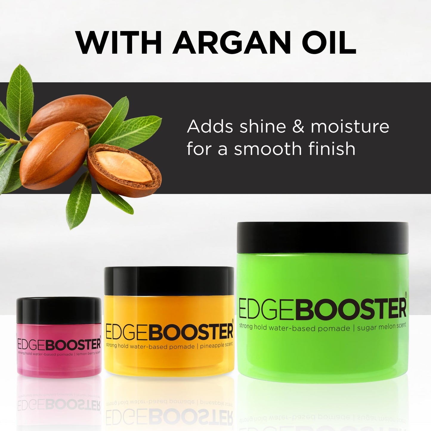 Style Factor Edge Booster Strong Hold Water-Based Pomade | Formulated with Argan Oil for Moisture & High Shine | Long Lasting Edge Control Gel |